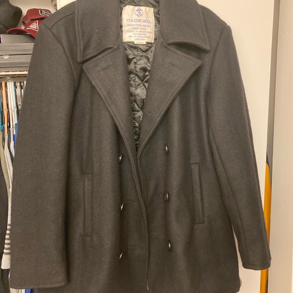 Black Navy pea coat